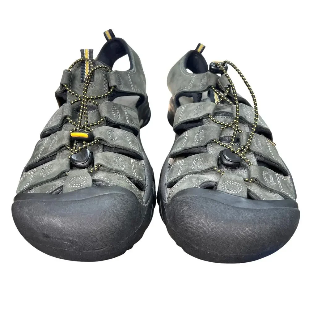 Keen Men’s Newport H2 Grey Leather Hiking Trail Sandals Size US 11.5